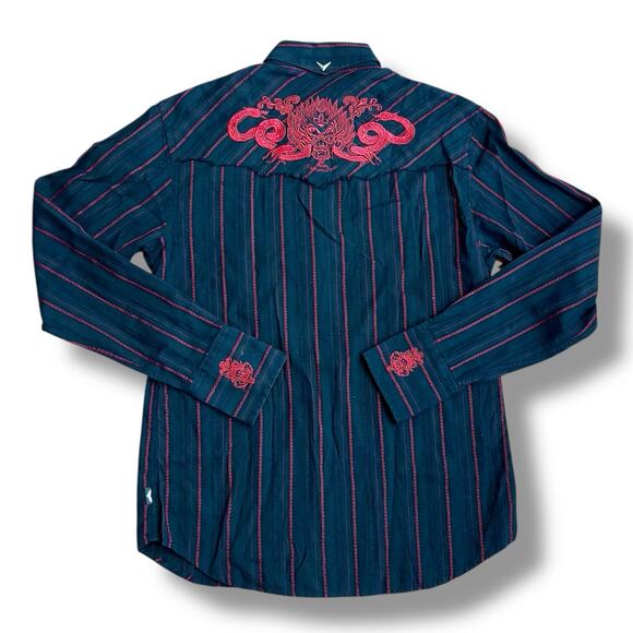 Vintage Fender DaVinci Men’s Size S Dragon Embroidered Western Shirt - Picture 7 of 7